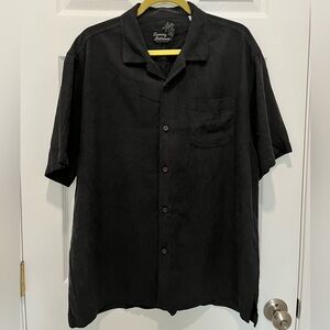 Tommy Bahama Men's Black Silk Button Down Shirt